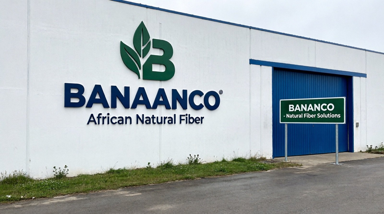 BANANCO's biorefinery in Kenitra, with the company signage on the building