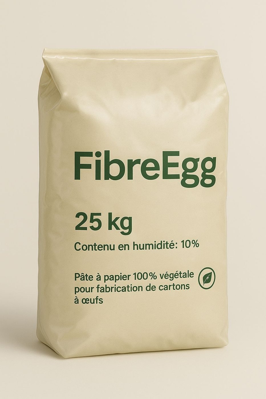 A 25 kg FibreEgg sack of BANANCO tree-free banana paper pulp